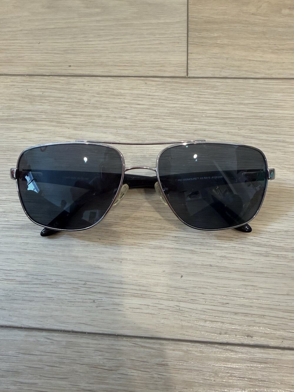 Kirkland Signature KS Rays Sunglasses Light Gun Metal Aviator 60-16-140 #1051005